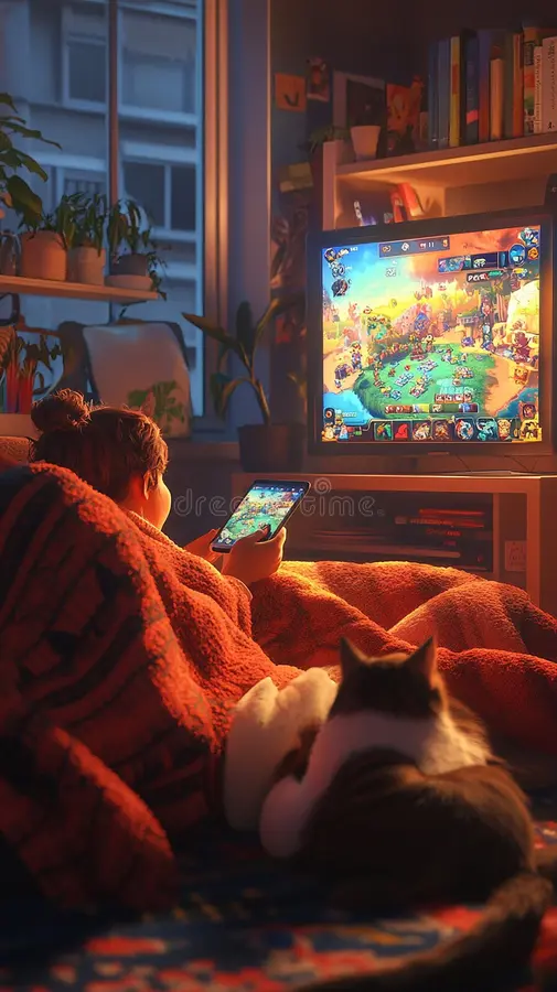 Playing calming browser games on mobile for stress relief